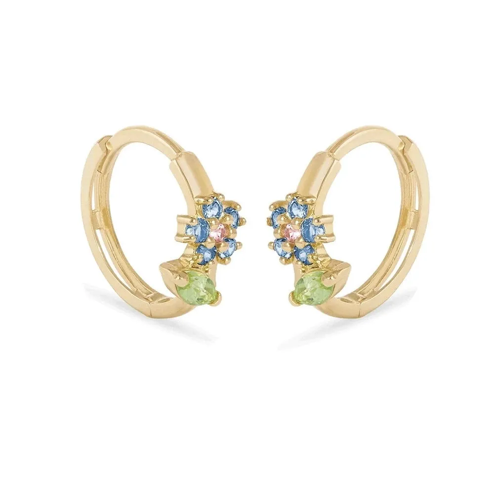 Celeste Flower Hoop Earrings