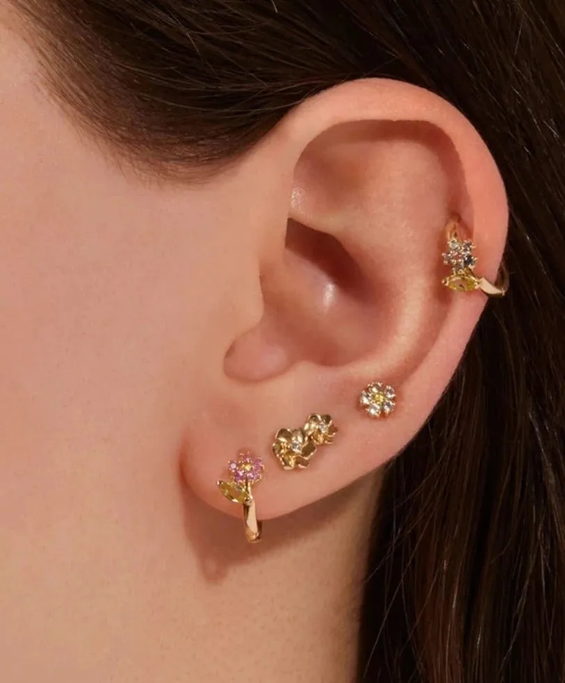 Celeste Flower Hoop Earrings