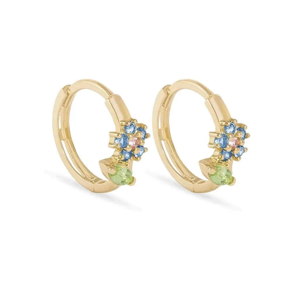 Celeste Flower Hoop Earrings