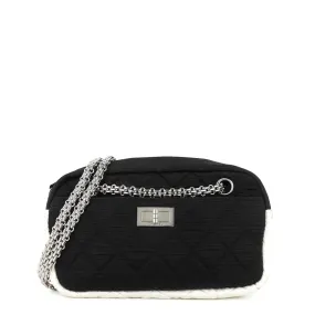 Chanel Reissue Small Black and Ivory Nylon Shoulder Bag