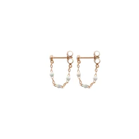 Classic Gigi White earrings, Rose Gold