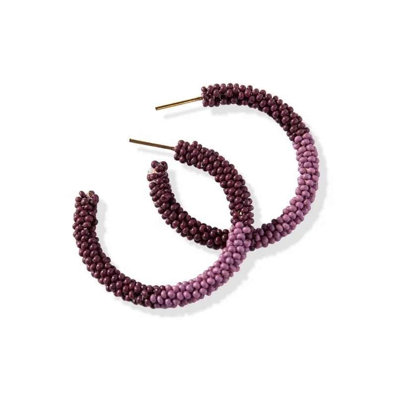 Colorblock Hoop Earrings, Port Lilac | Ink   Alloy