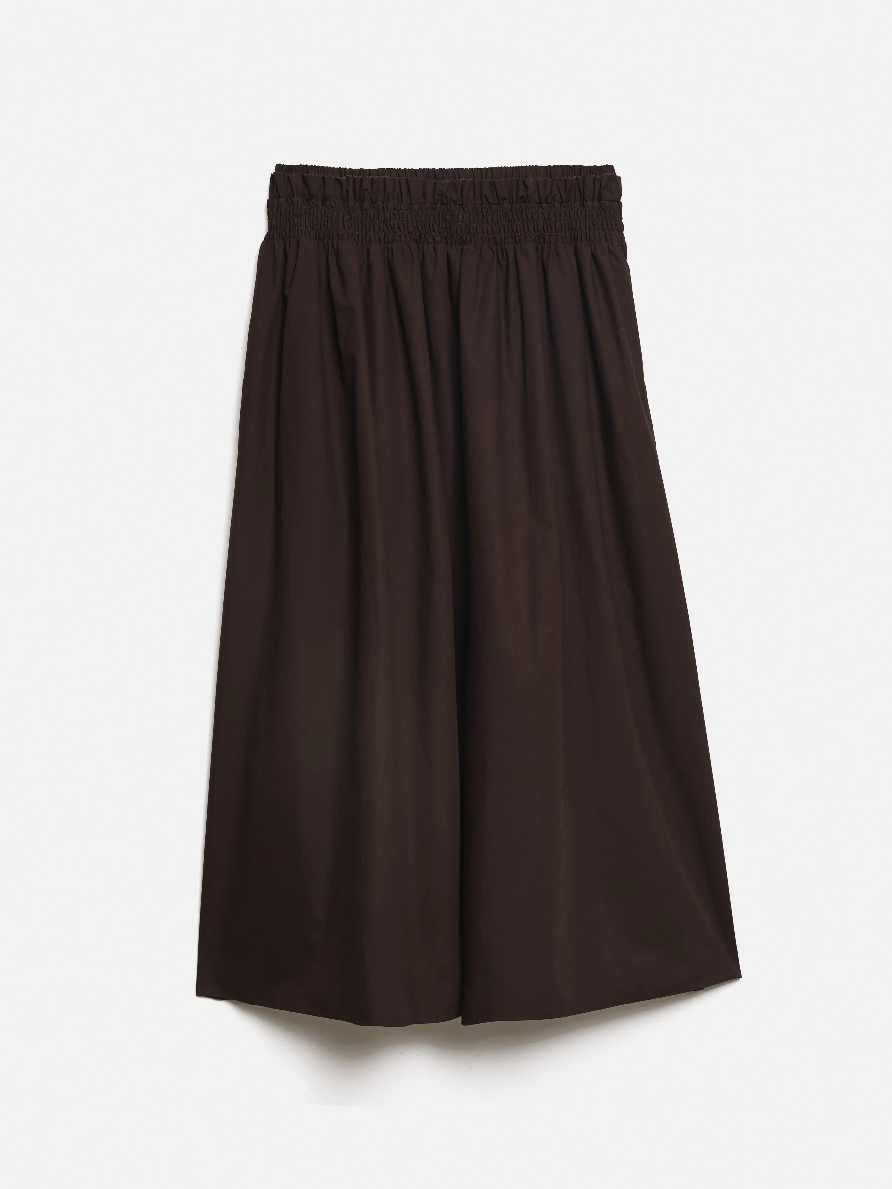 Cotton Poplin Skirt | Brown