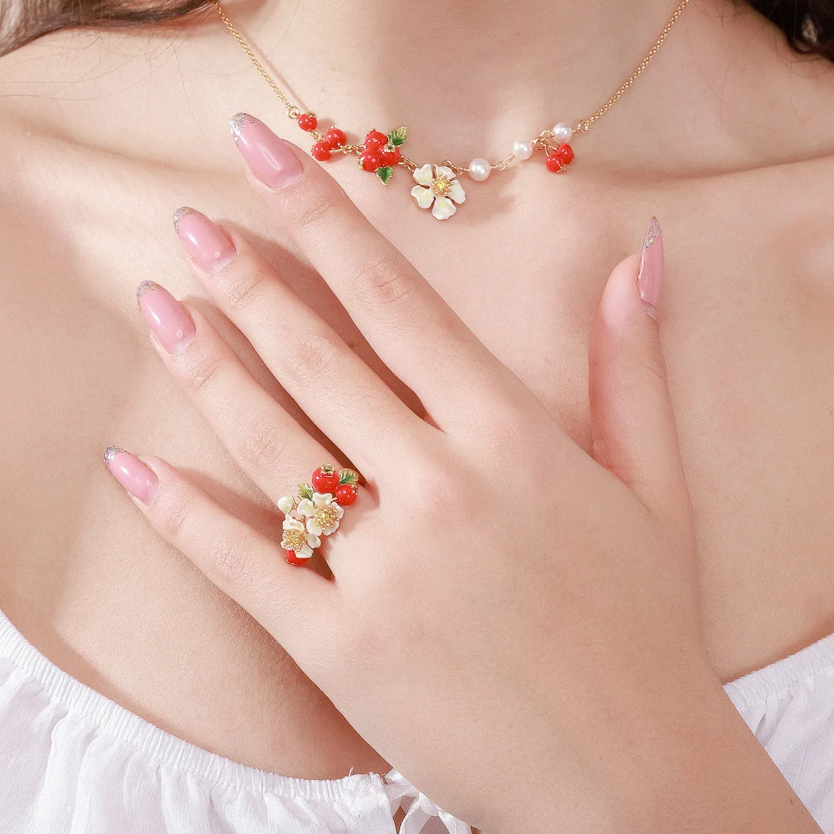 Cranberry Flowers Ring