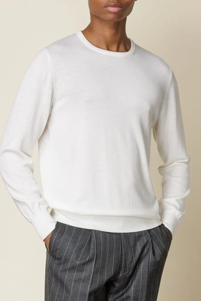 Crew Neck Merino Wool - Off White