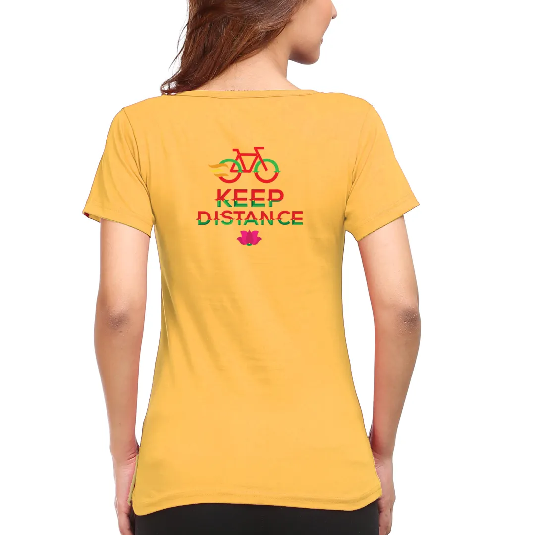 Cyclop Women's Keep Distance Cycling T-Shirt - Yellow