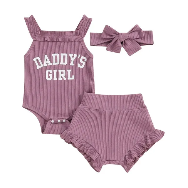 DADDY'S GIRL Ribbed Ruffle Outfit