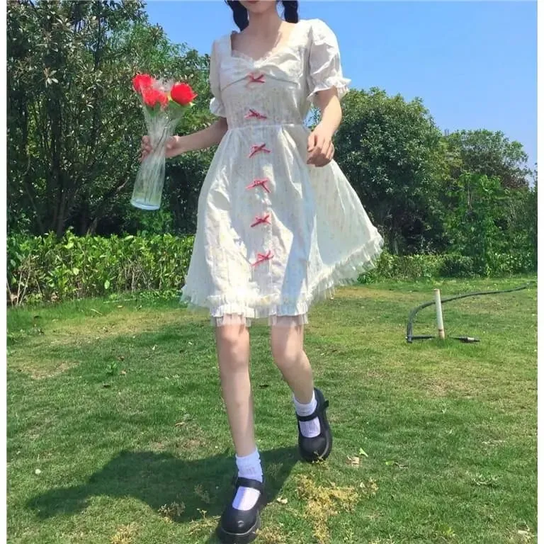 Daisy Kawaii Princess Short Sleeve Summer Dolly Dress