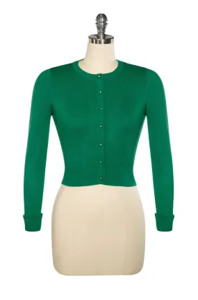 D'Amour Long Sleeve Crop Cardigan (Green)