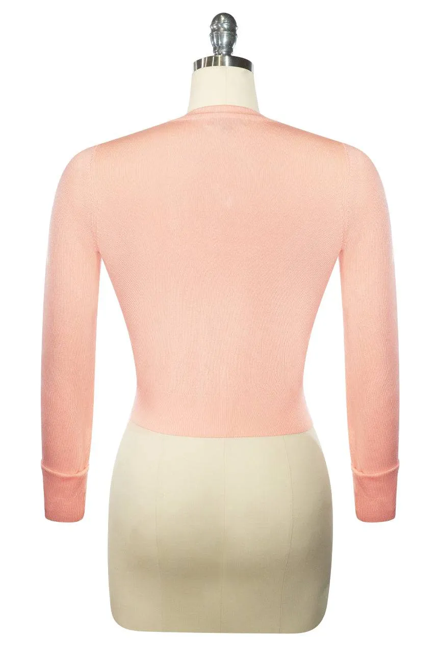 D'Amour Long Sleeve Crop Cardigan (Pink)