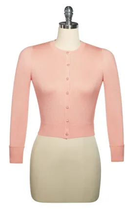 D'Amour Long Sleeve Crop Cardigan (Pink)