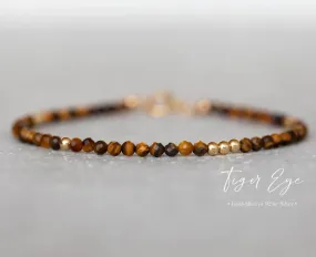 Delicate Tiger Eye Gemstone Bracelet - Capricorn Stone Bracelet