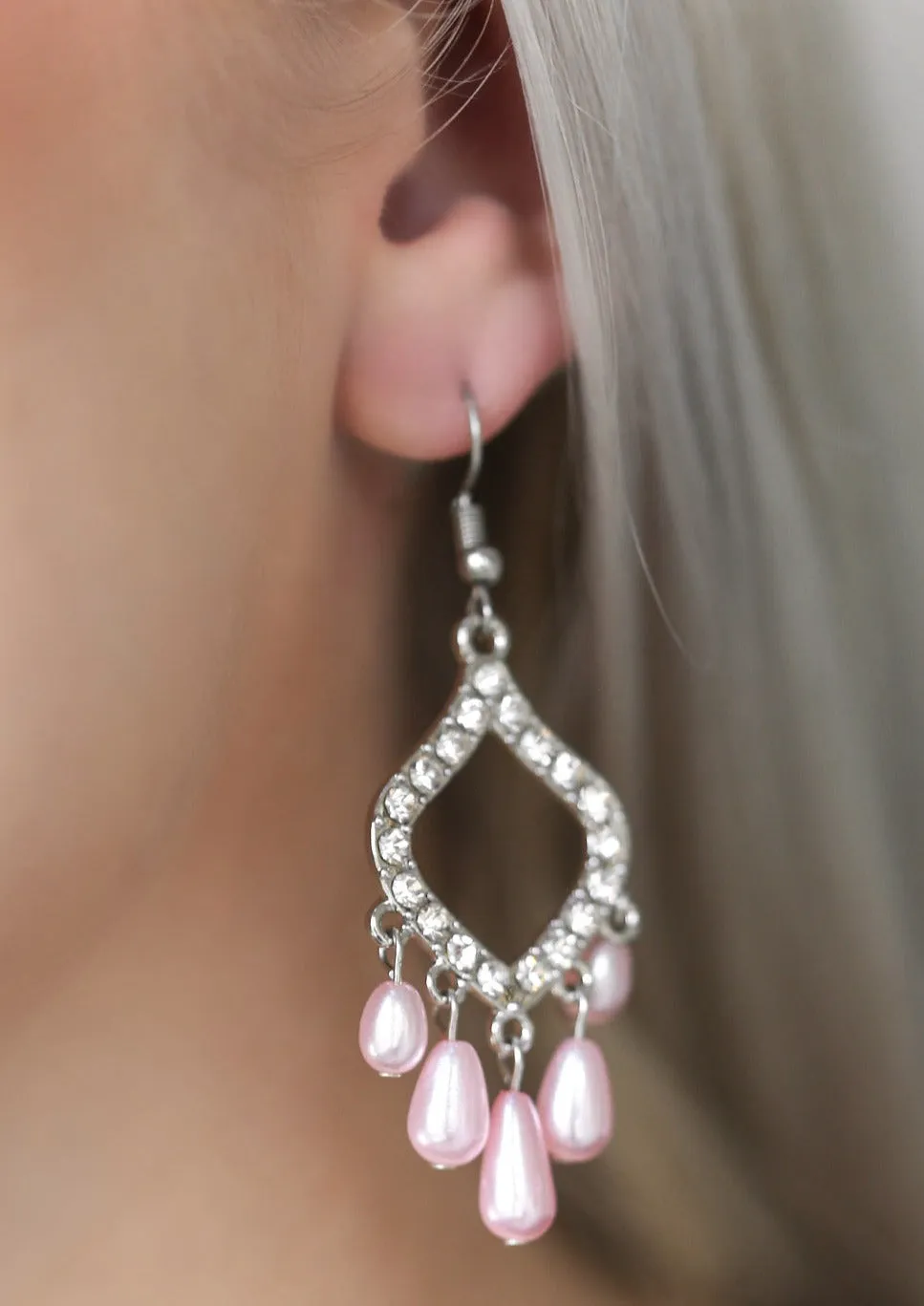   Divinely Diamond Pink Earrings