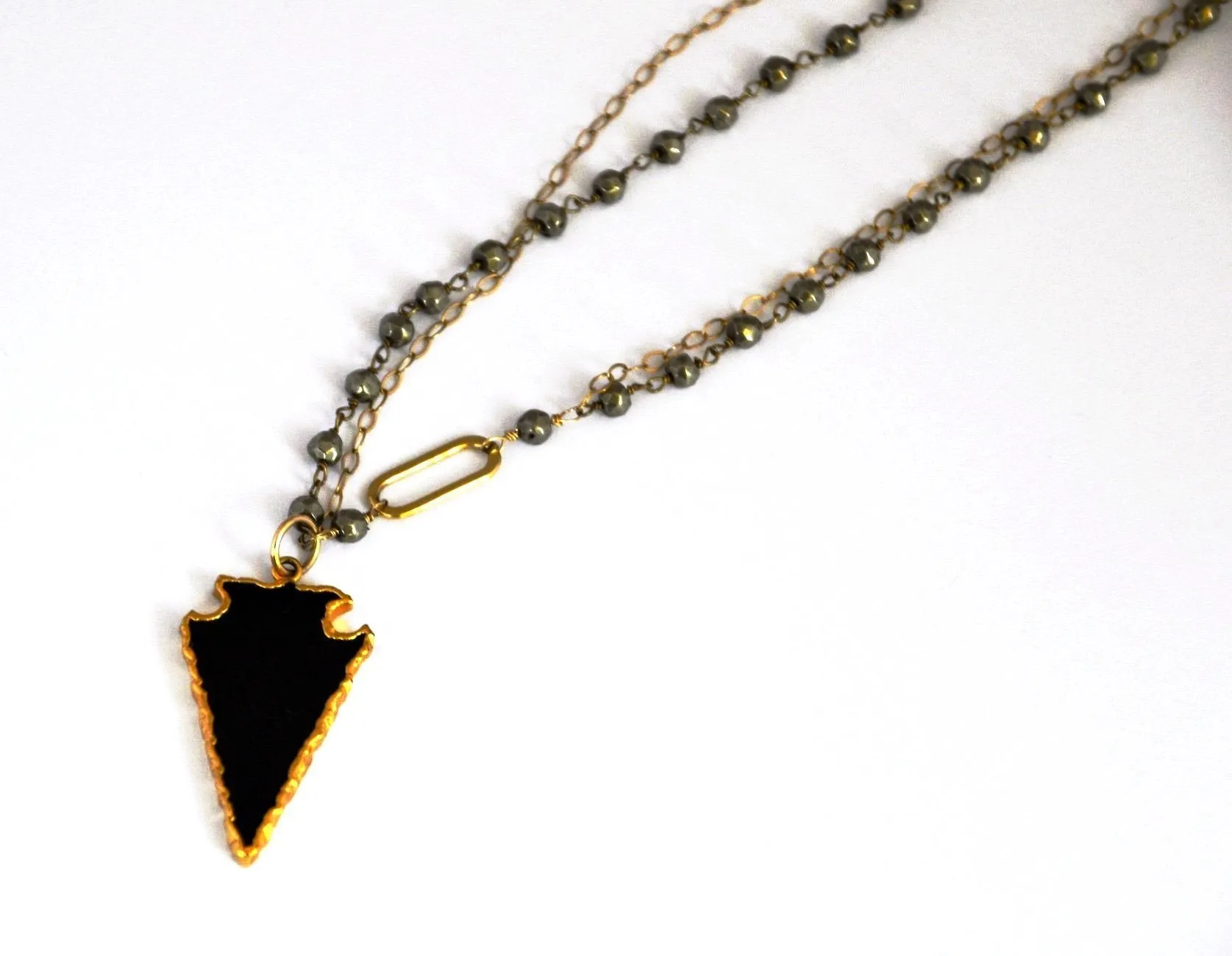 Following the Path, Onyx Arrowhead Necklace