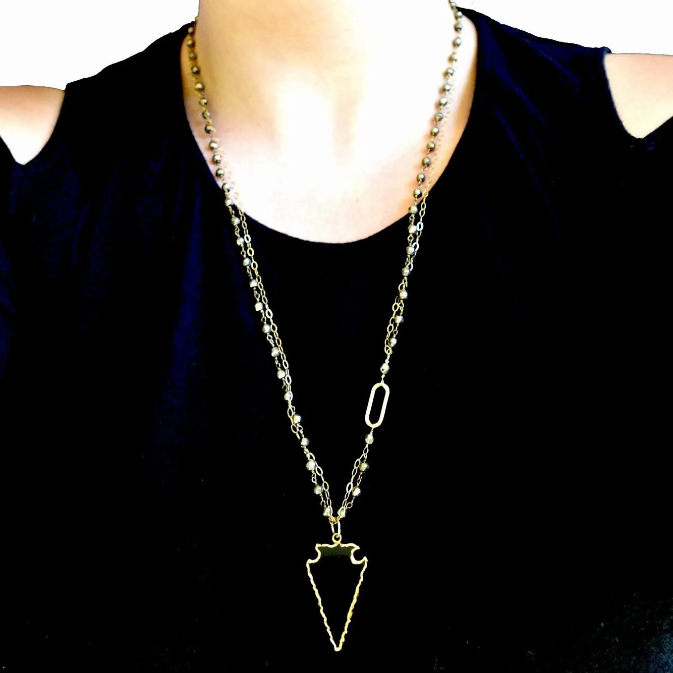 Following the Path, Onyx Arrowhead Necklace