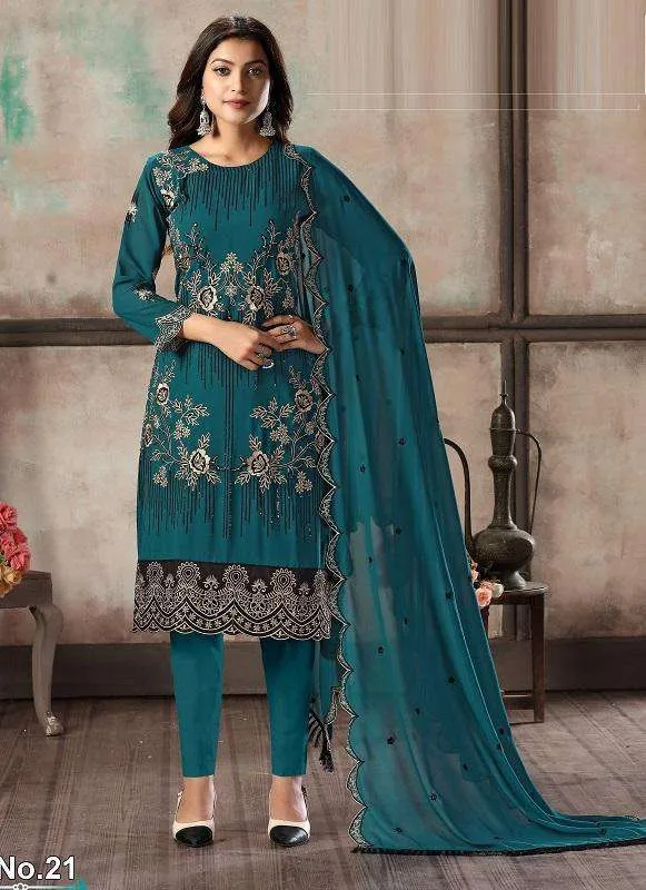 Georgette Hit Original Pakistani Style Festive Party Wear Straight Salwar Kameez