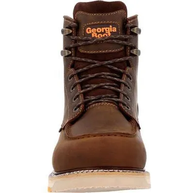 Georgia Men's Amp Lt Wedge 6" Comp Toe WP Work Boot -Brown- GB00592