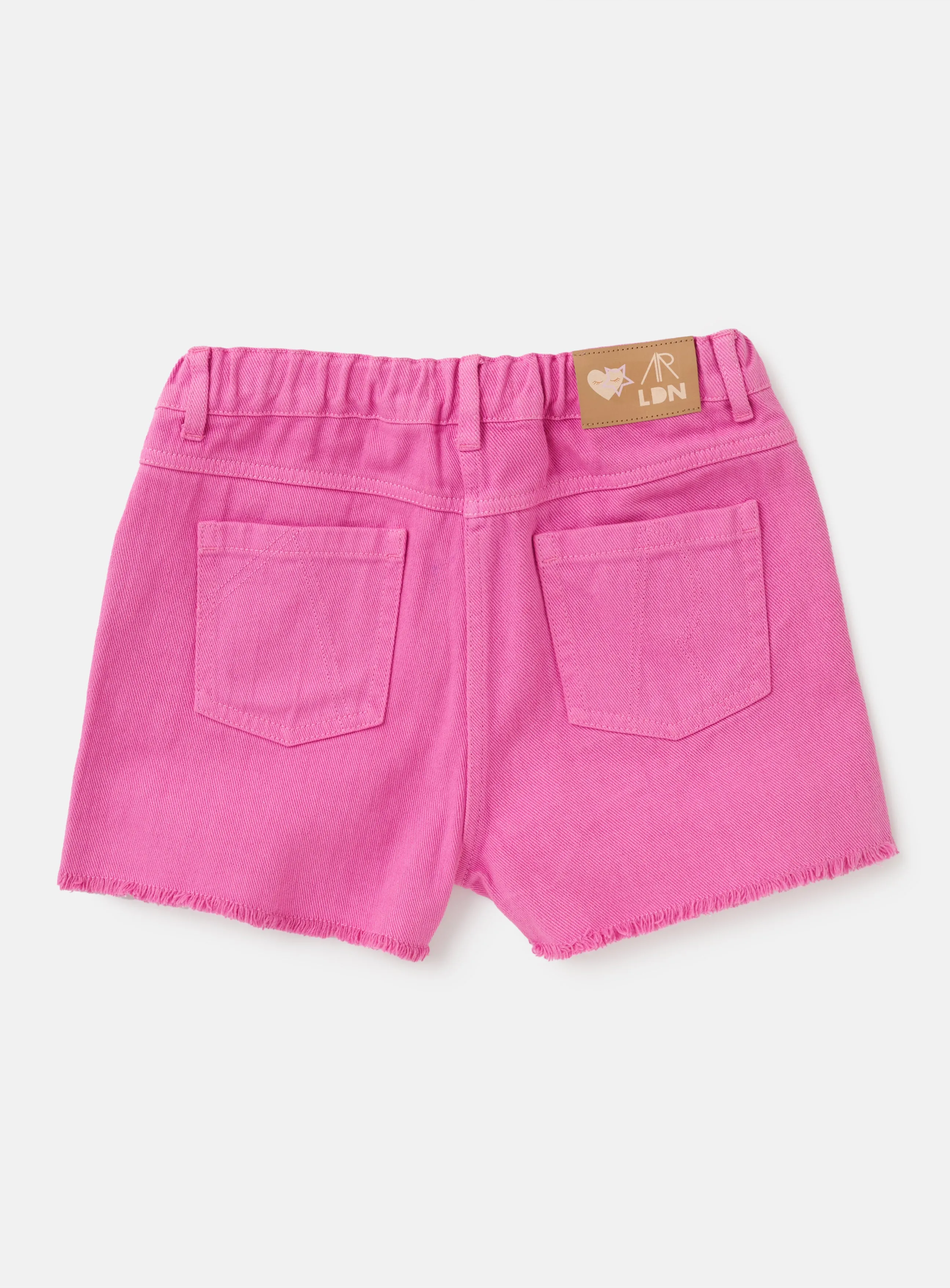 Girls Pink Denim Casual Shorts