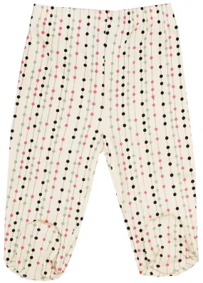 GOTS Certified Organic Cotton Clothing Baby Footed Pants (Stripes-Dots)