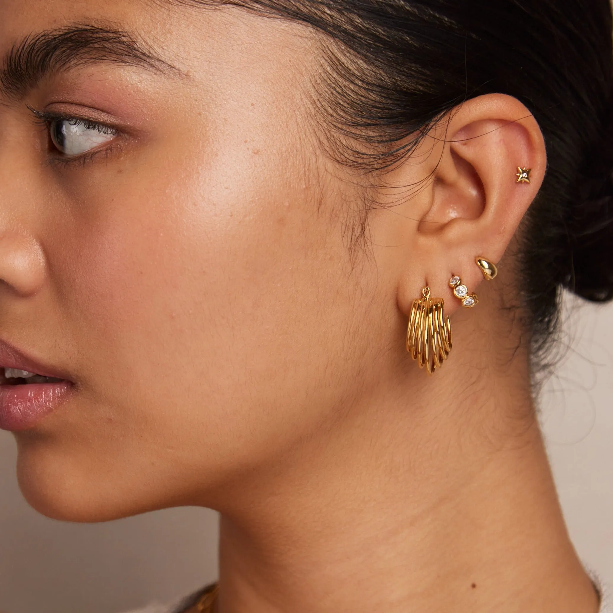 Graduated Cage Hoop Earrings