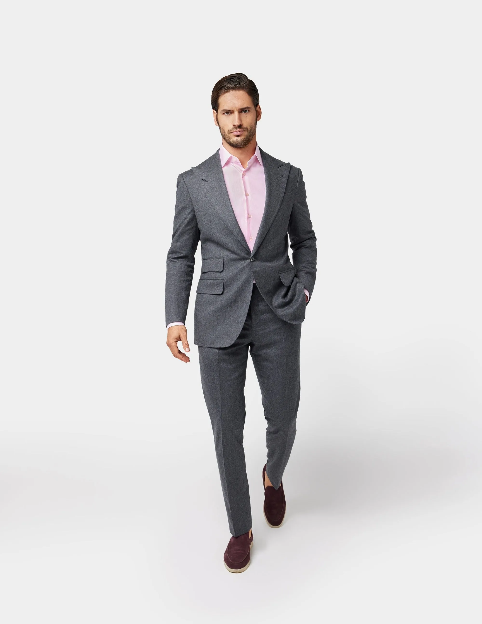 Grey Single Breasted Suit