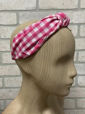 Headband - Checkered Pink