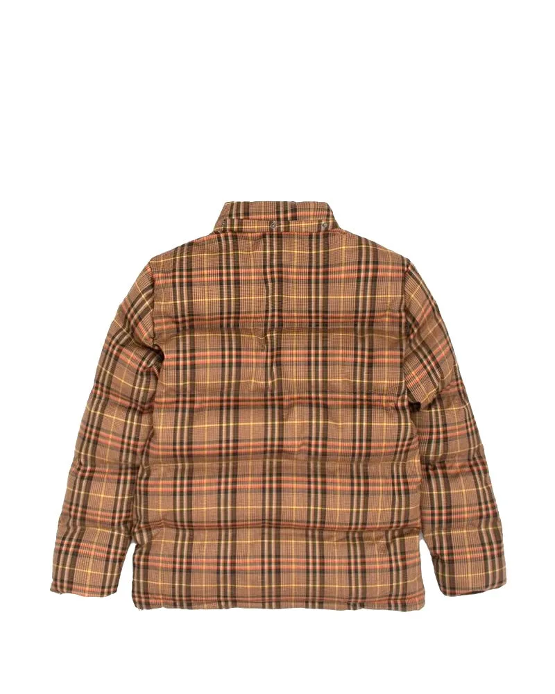 HIKERDELIC Calland Plaid Puffer Jacket Brown Plaid