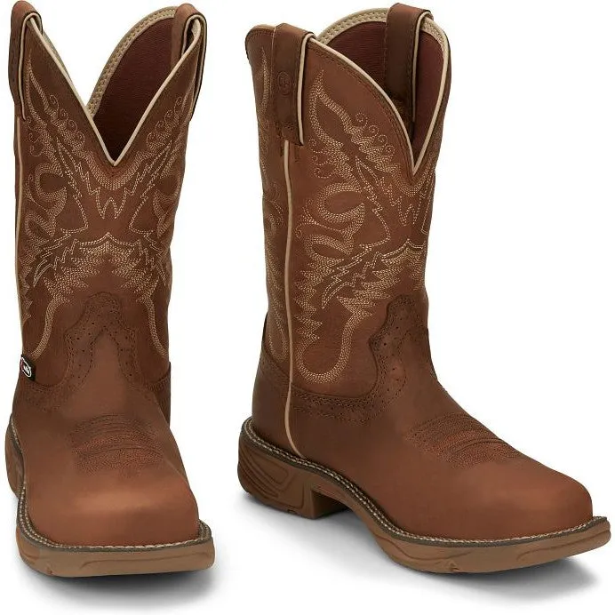 Justin Women's Rush 11" Waterproof Western Work Boot -Tan- SE4353