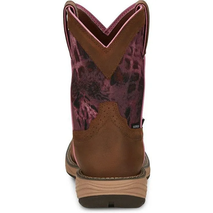 Justin Women's Rush 8 Waterproof Western Work Boot -Brown- SE4358