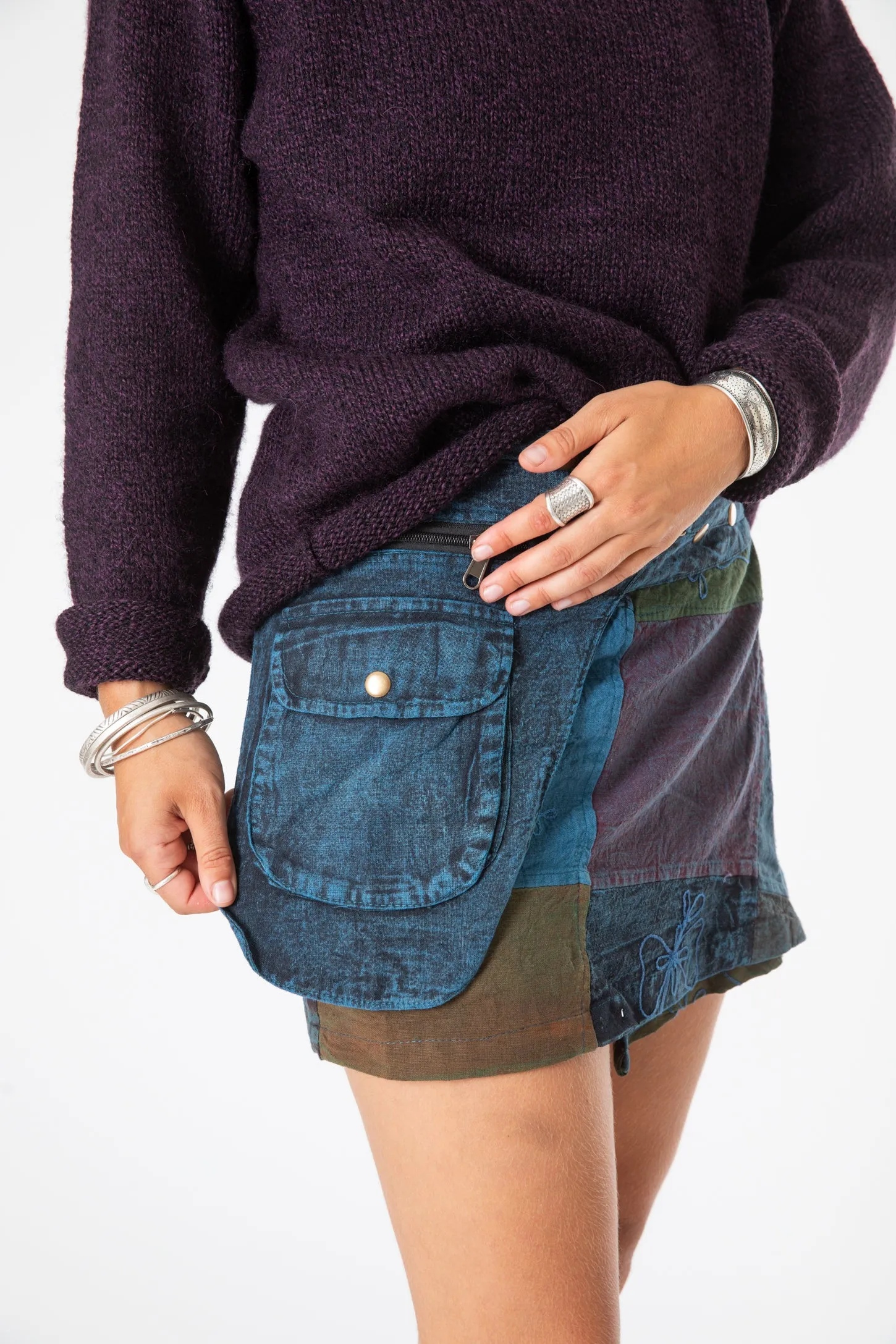 Kapasa Patch Mini Festival Skirt