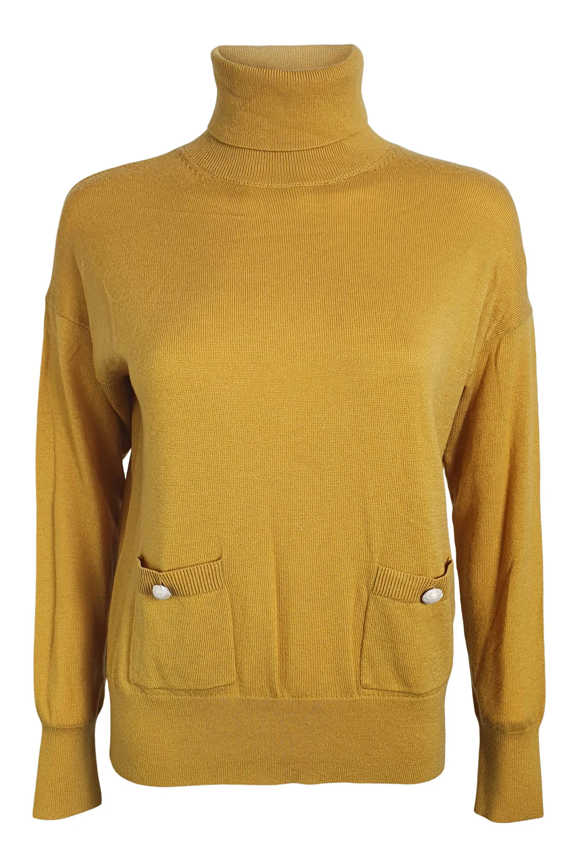 KATE SPADE Yellow Broome Street Turtle Neck Sweater (XS | UK 08)