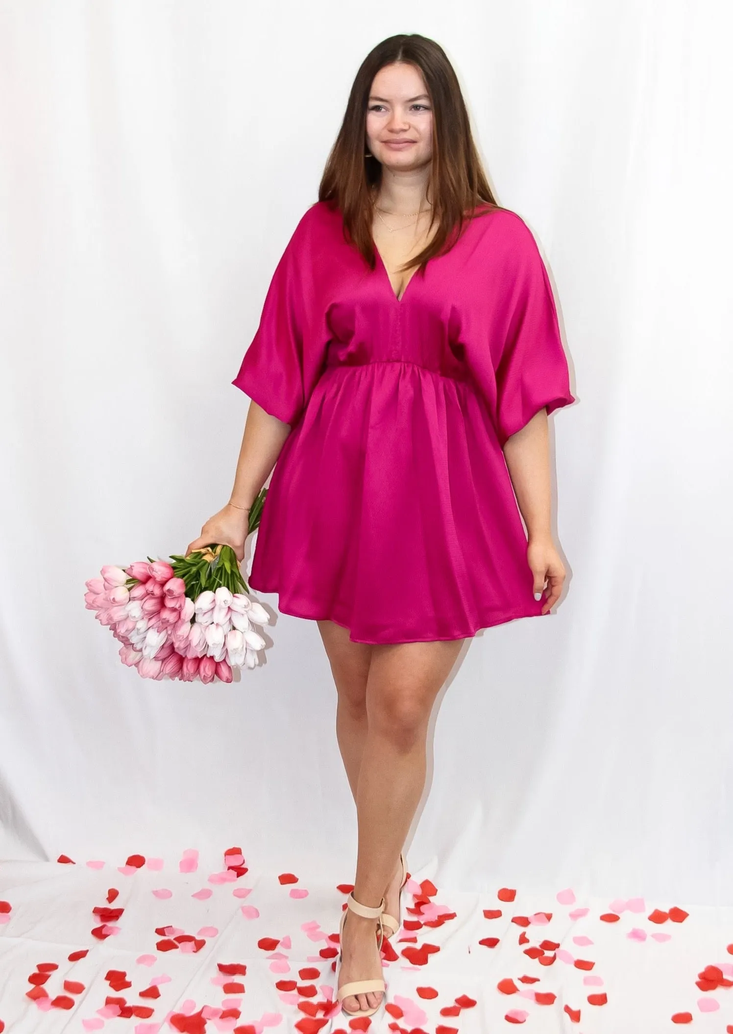 Kylie Satin Kimono Dress