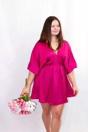 Kylie Satin Kimono Dress