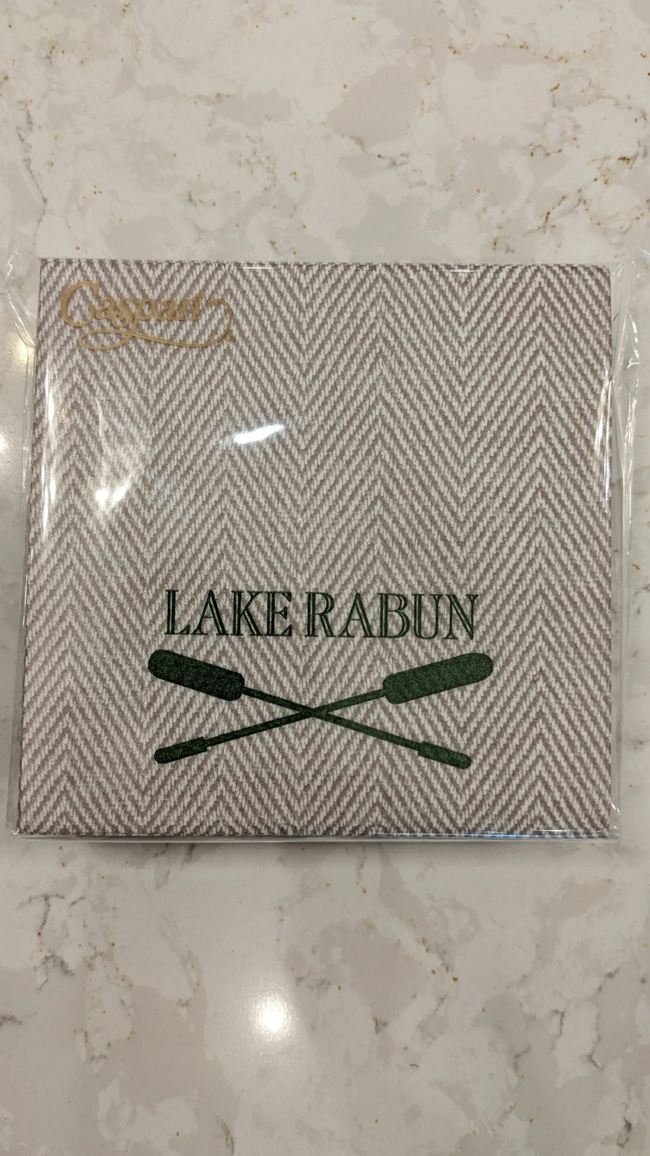 Lake Green Oars Paper Linen Blend Napkins