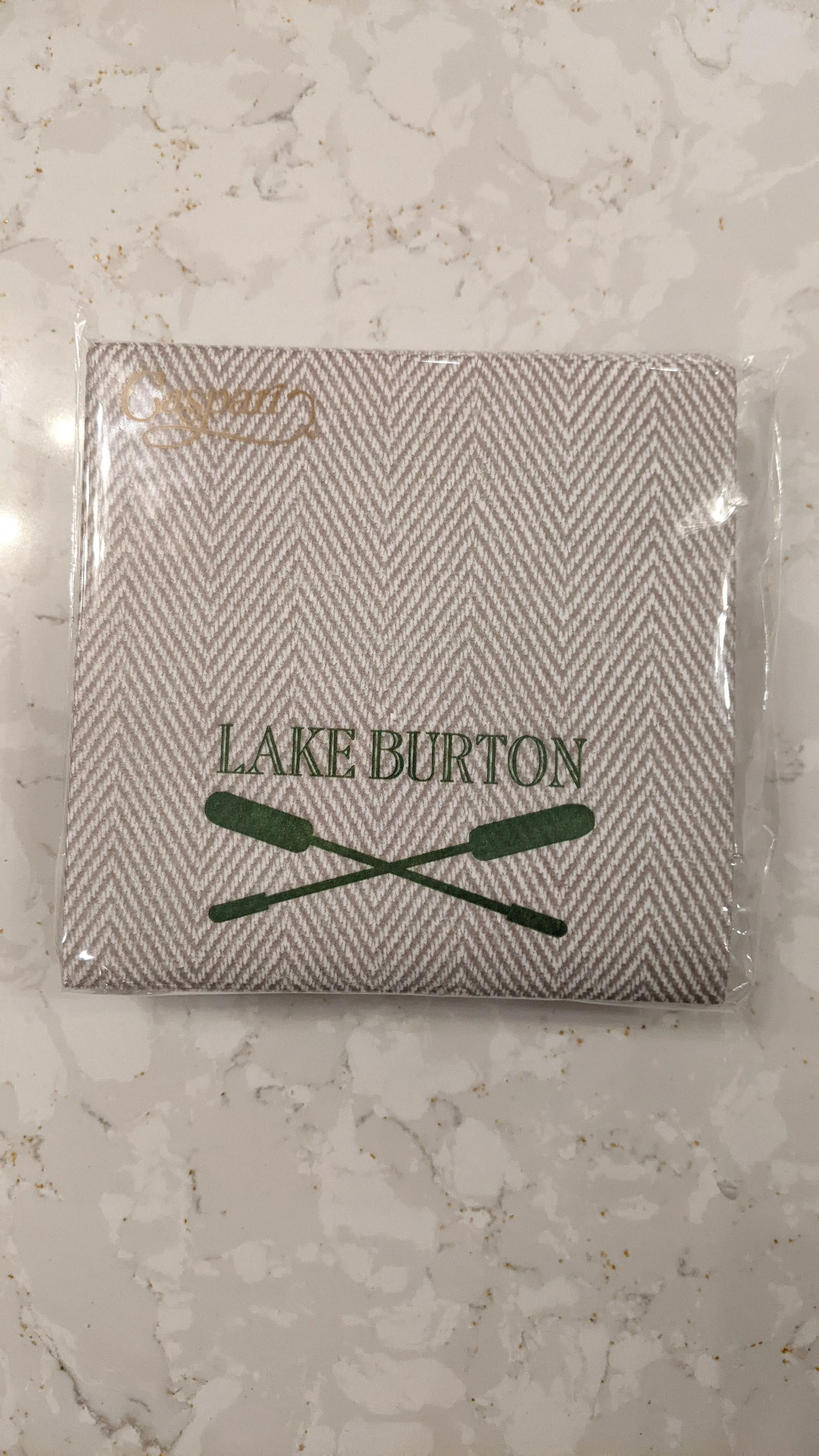 Lake Green Oars Paper Linen Blend Napkins