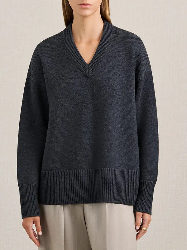 Lewis Knit in Charcoal Melange