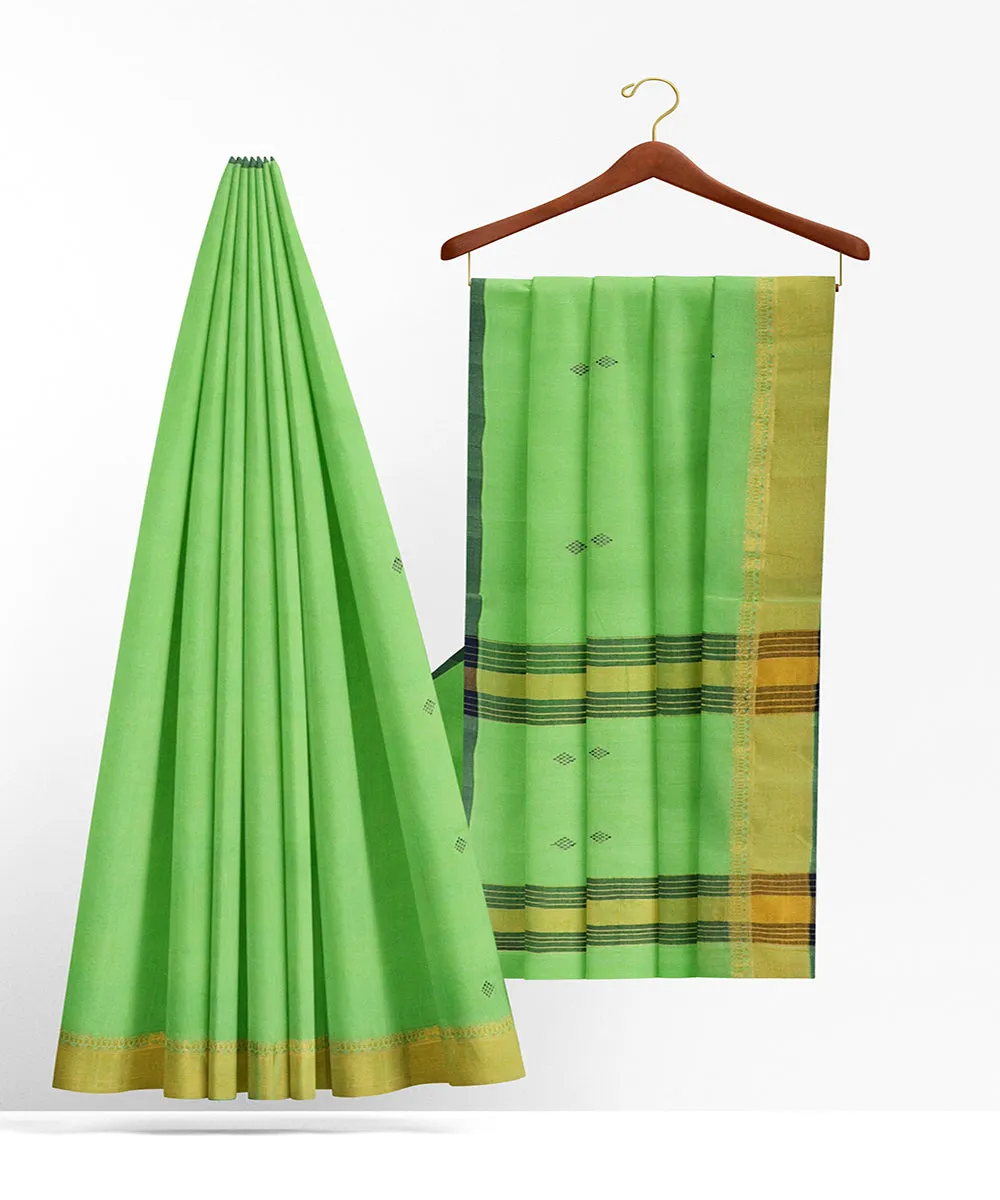 Light green cotton butta handwoven rajahmundry saree