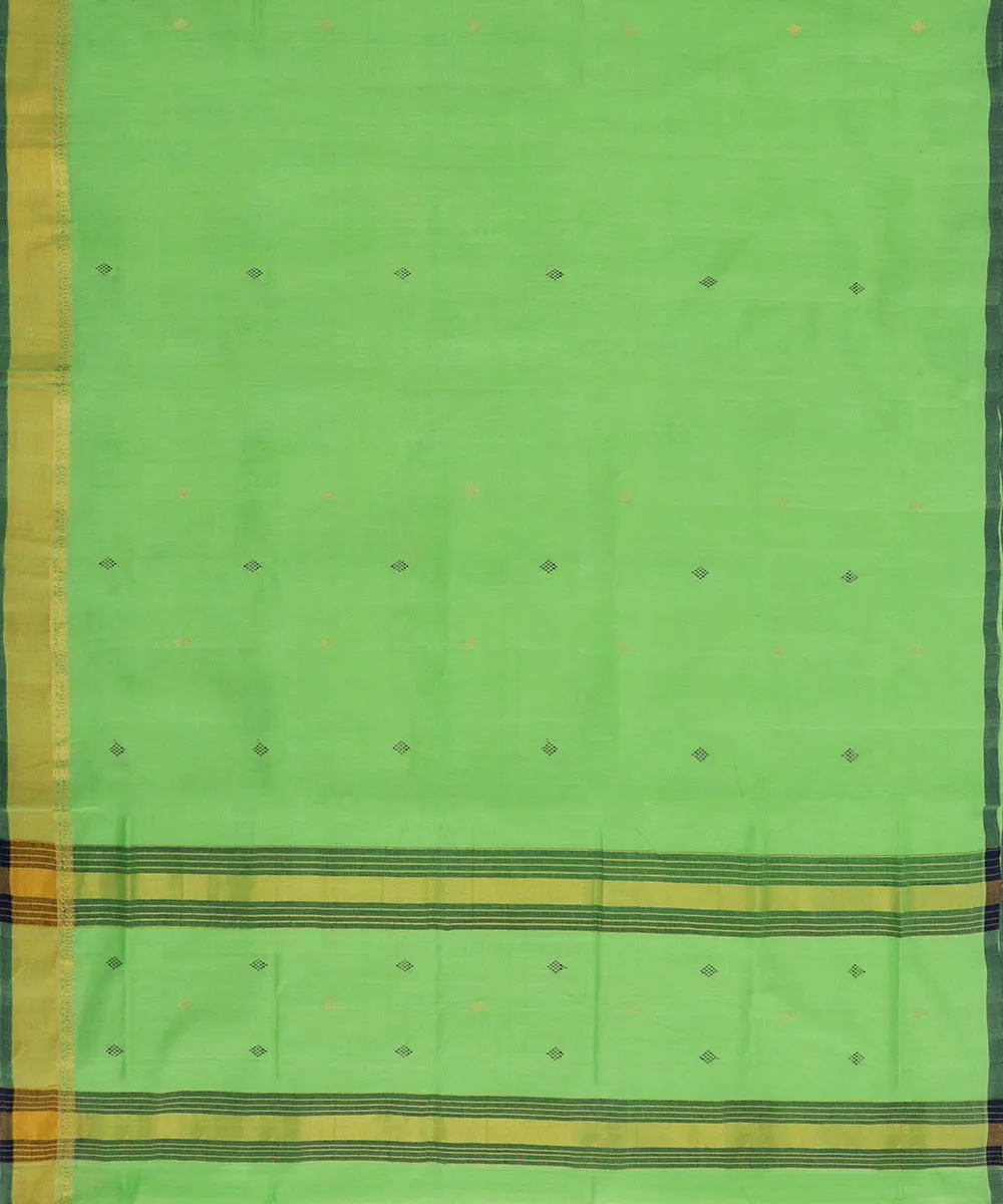 Light green cotton butta handwoven rajahmundry saree