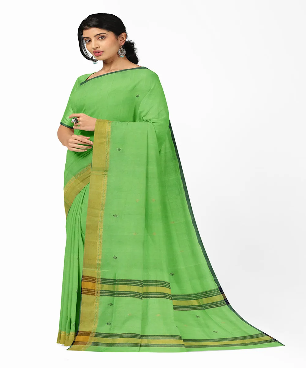 Light green cotton butta handwoven rajahmundry saree