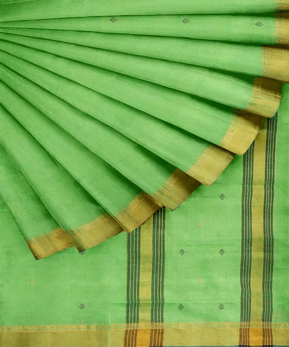 Light green cotton butta handwoven rajahmundry saree