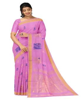 Magenta butta handwoven rajahmundry cotton saree