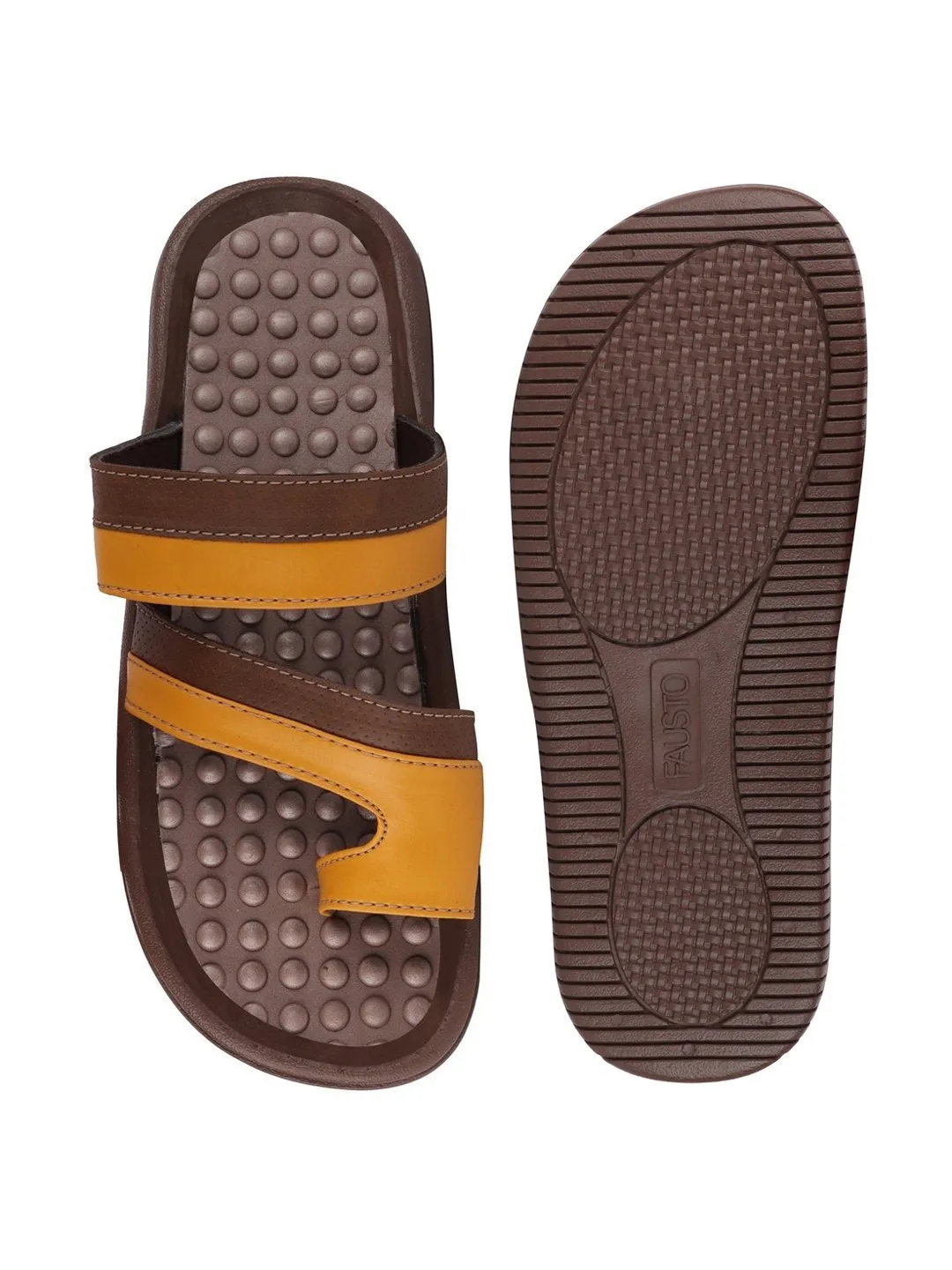 Men Brown/Tan Casual Slip-On Slippers