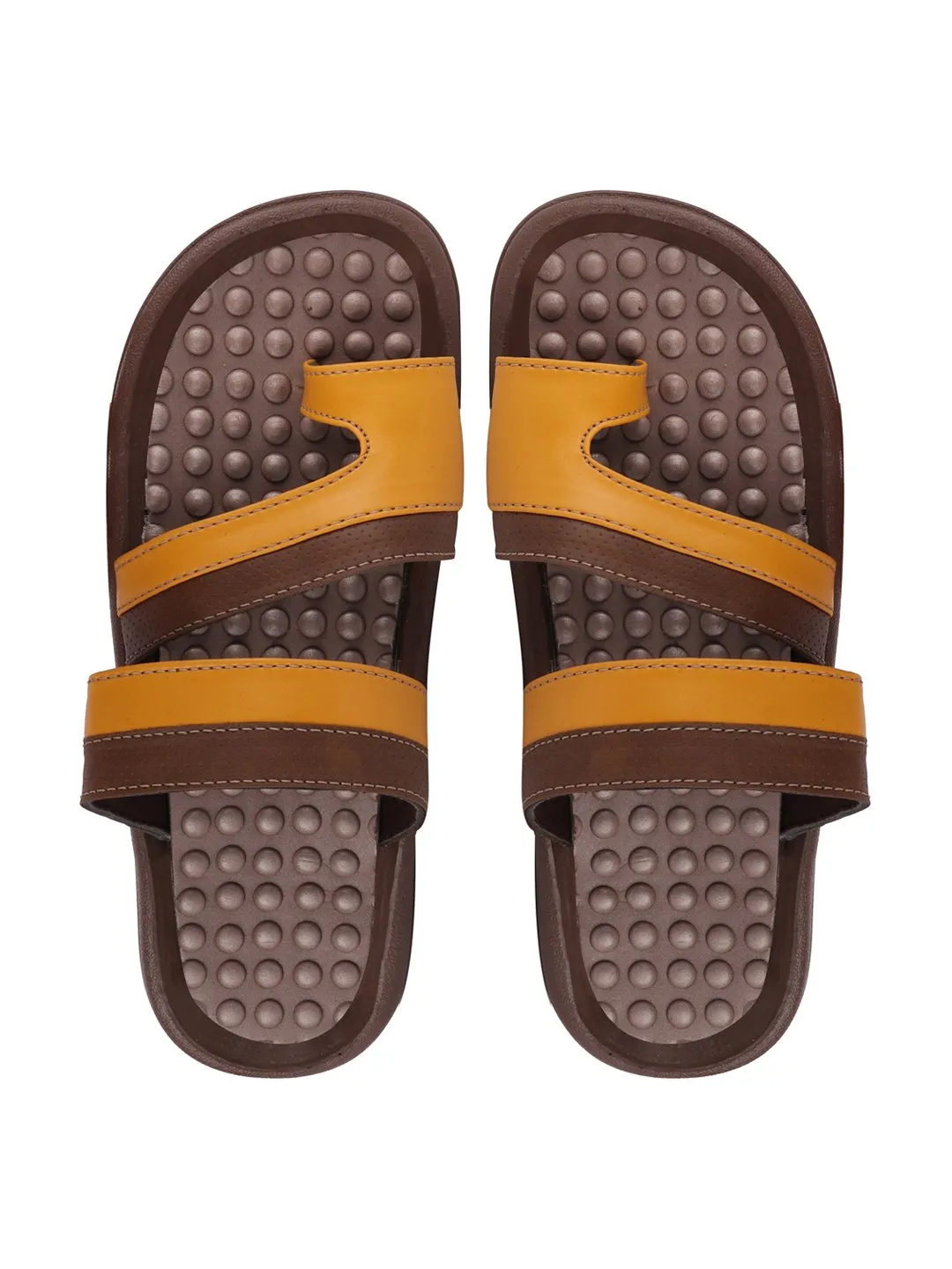 Men Brown/Tan Casual Slip-On Slippers