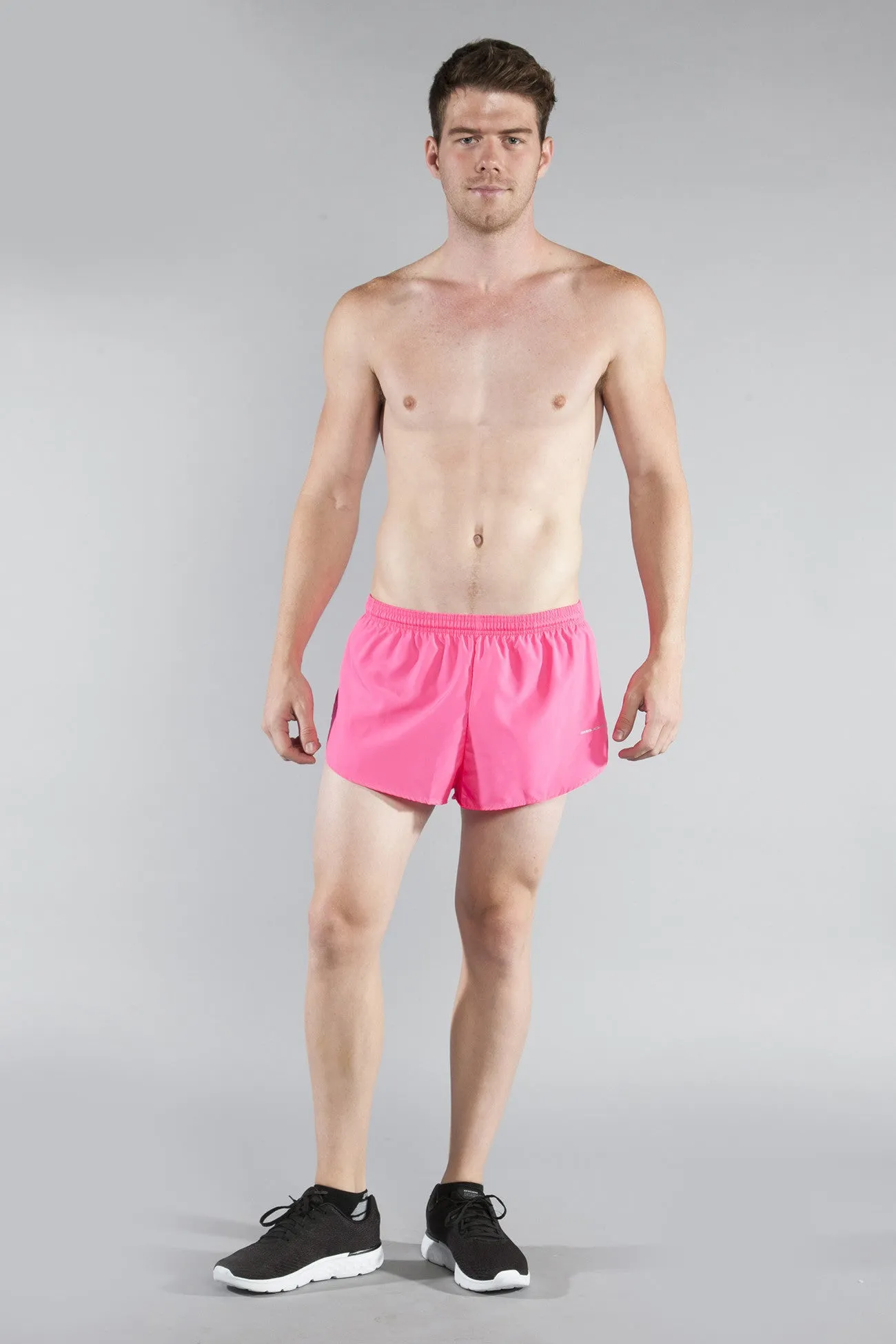 Men's 1" Elite Split Shorts- Hot Pink