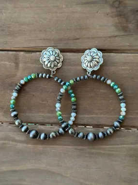 My Mojito Summer Southwest Concho Hoop Earring