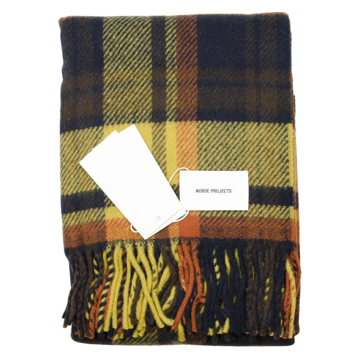 Norse Projects - Virgin Wool Checked Scarf - Dark Navy