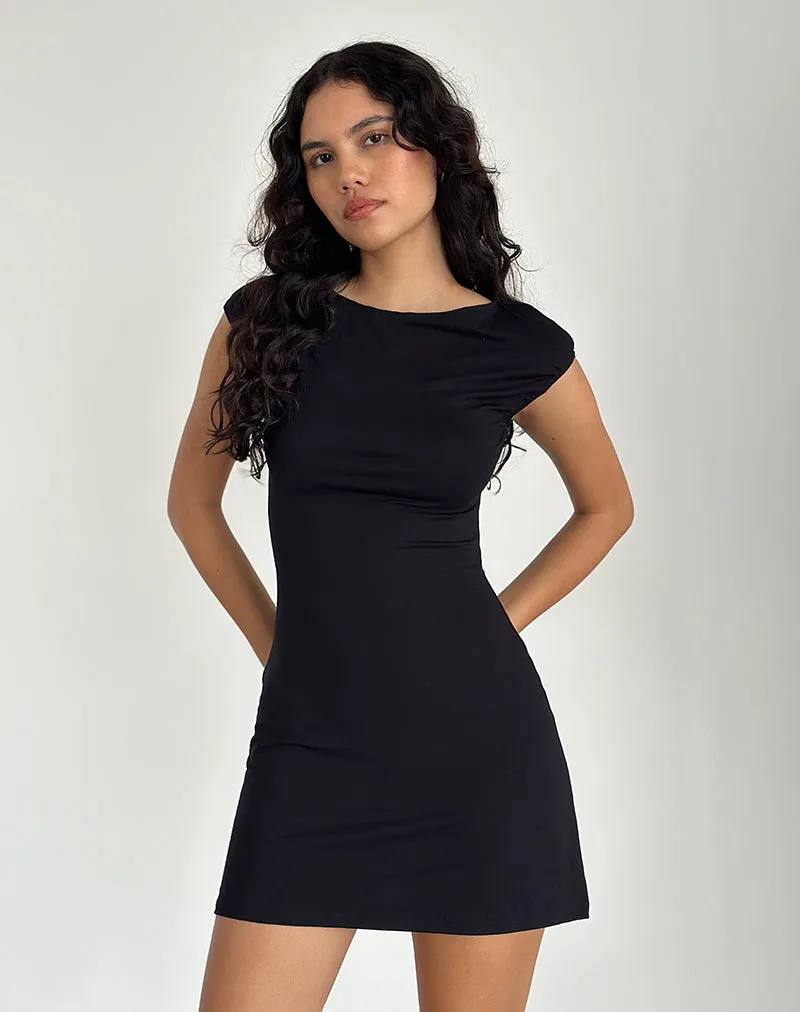 Novaya Mini Dress Jersey in Black