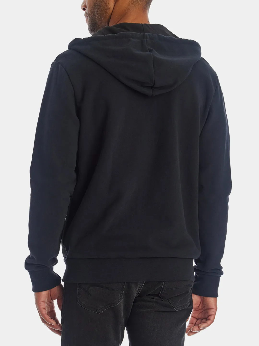 Nylon Patch Zipper Hoodie Sweatshirt