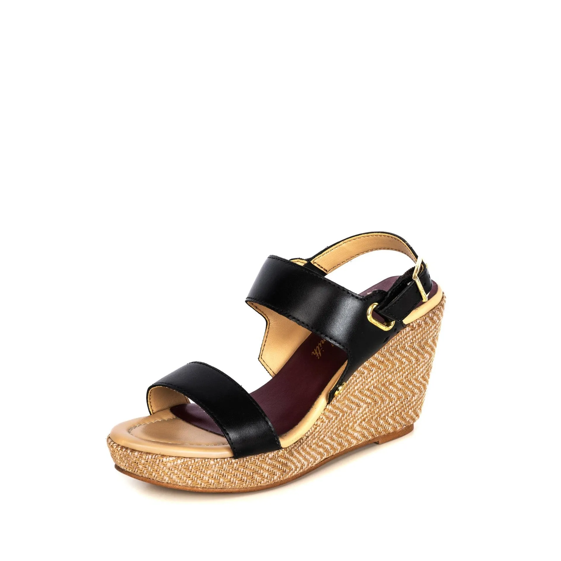 OLIVIA BLACK WEDGE SANDAL