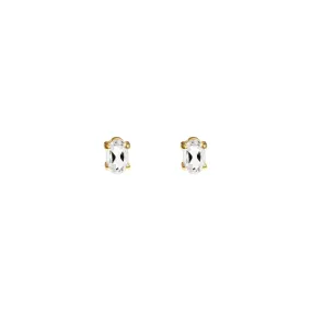 Oval Studs | White Topaz